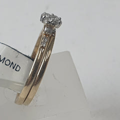 LADIES 10CT DIAMOND RING SET 3.7GMS Ring Size O / 7.5 US