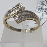 LADIES 9CT DIAMOND RING 2.6GMS Ring Size Q / 8.5 US