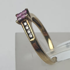 LADIES 9CT DIAMOND RING 2.1GMS Ring Size M / 6.5 US