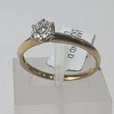 LADIES 9CT DIAMOND DRESS RING 2.0GMS Ring Size P 1/2 / 8.5 US