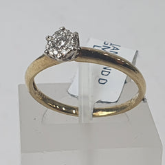 LADIES 9CT DIAMOND DRESS RING 2.0GMS Ring Size P 1/2 / 8.5 US