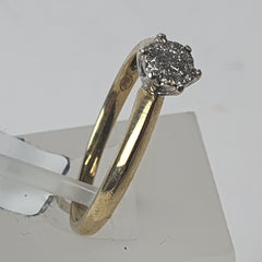 LADIES 9CT DIAMOND DRESS RING 2.0GMS Ring Size P 1/2 / 8.5 US