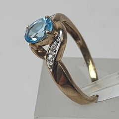 LADIES 9CT DIAMOND RING 2.2GMS Ring Size O / 7.5 US