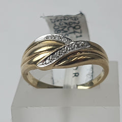 LADIES 9CT DIAMOND RING 2.6GMS Ring Size N 1/2 / 7.5 US