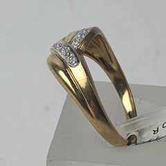 LADIES 9CT DIAMOND RING 2.6GMS Ring Size N 1/2 / 7.5 US