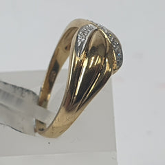 LADIES 9CT DIAMOND RING 2.6GMS Ring Size N 1/2 / 7.5 US