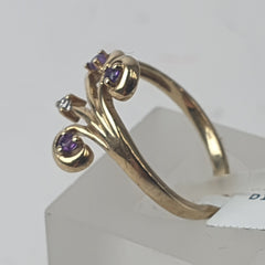 LADIES 9CT DIAMOND RING 2.3GMS Ring Size P / 7.5 US