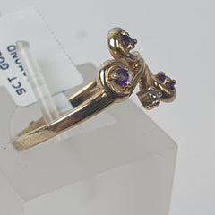 LADIES 9CT DIAMOND RING 2.3GMS Ring Size P / 7.5 US