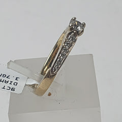 LADIES 9CT DIAMOND RING 3.7GMS Ring Size M / 6.5 US