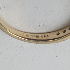 LADIES 14CT DIAMOND RING 2.4GMS Ring Size Q / 8.5 US