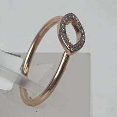 LADIES 9CT DIAMOND EYE RING 1.4GMS Ring Size L 1/2 / 6.5 US