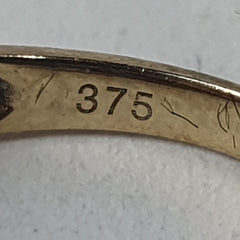 LADIES 9CT DIAMOND RING 2.6GMS Ring Size M 1/2 / 7 US