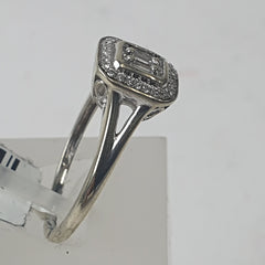 LADIES 9CT WHITE GOLD DIAMOND RING 2.2GMS Ring Size N / 7 US
