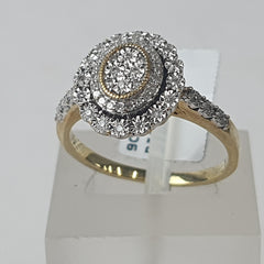 LADIES 9CT DIAMOND RING 3.8GMS Ring Size Q / 8.5 US