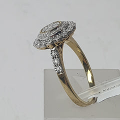LADIES 9CT DIAMOND RING 3.8GMS Ring Size Q / 8.5 US
