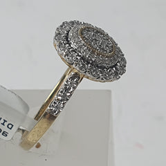 LADIES 9CT DIAMOND RING 3.8GMS Ring Size Q / 8.5 US