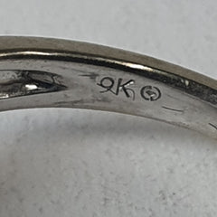 LADIES 9CT DIAMOND HALO RING 3.7GMS Ring Size Q / 8.5 US