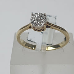 LADIES 9CT DIAMOND RING 1.8GMS Ring Size M 1/2 / 6.5 US