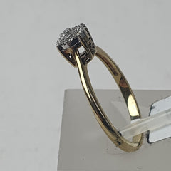 LADIES 9CT DIAMOND RING 1.8GMS Ring Size M 1/2 / 6.5 US