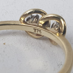 LADIES 9CT DIAMOND RING 2.0GMS Ring Size P 1/2 / 8.5 US