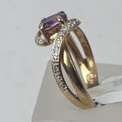 LADIES 9CT DIAMOND RING 3.5GMS Ring Size N / 7.5 US