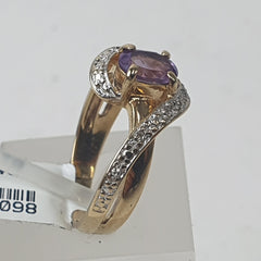 LADIES 9CT DIAMOND RING 3.5GMS Ring Size N / 7.5 US