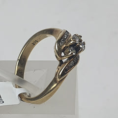 LADIES 9CT DIAMOND RING 3.5GMS Ring Size N / 7 US