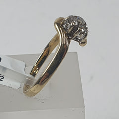 LADIES 9CT DIAMOND RING 2.9GMS Ring Size O / 7.5 US