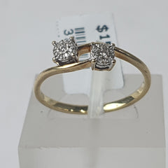 LADIES 10CT DIAMOND RING 1.6GMS Ring Size N 1/2 / 7 US