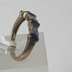 LADIES 9CT DIAMOND RING 3.0GMS Ring Size M 1/2 / 7 US