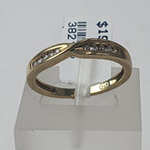 LADIES 9CT DIAMOND BAND RING 2.2GMS Ring Size M / 6.5 US