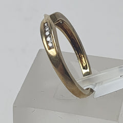 LADIES 9CT DIAMOND BAND RING 2.2GMS Ring Size M / 6.5 US