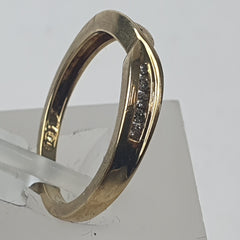 LADIES 9CT DIAMOND BAND RING 2.2GMS Ring Size M / 6.5 US