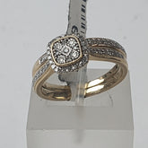 LADIES 9CT DIAMOND 2 RING SET 4.8GMS Ring Size R / 9 US