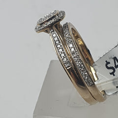 LADIES 9CT DIAMOND 2 RING SET 4.8GMS Ring Size R / 9 US