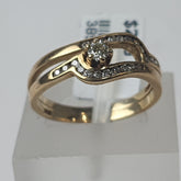 LADIES 9CT DIAMOND 2 RING SET 2.5GMS Ring Size N / 7 US