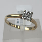 LADIES 9CT DIAMOND RING 1.9GMS Ring Size Q / 8.5 US
