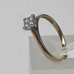 LADIES 9CT DIAMOND RING 1.9GMS Ring Size Q / 8.5 US