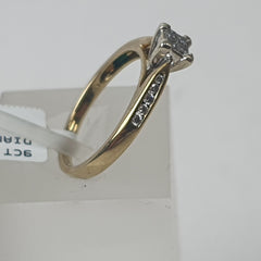 LADIES 9CT DIAMOND RING 1.9GMS Ring Size L / 6 US