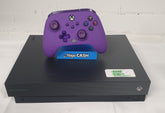 MICROSOFT GAME CONSOLE - XBOX X - 1787 - 1TB - WITH PURPLE CORDED CONTROLLER