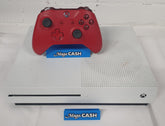 MICROSOFT GAME CONSOLE - Xbox One S - 1681 - 1TB - with RED WIRELESS CONTROLLER (missing Battery Cover)