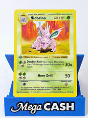Nidorino 37/102 First 1st Edition Shadowless Base Set 1999 NM