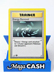 Energy Removal 92/102 First 1st Edition Shadowless Base Set 1999 NM
