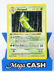 Metapod 54/102 First 1st Edition Shadowless Base Set 1999 NM