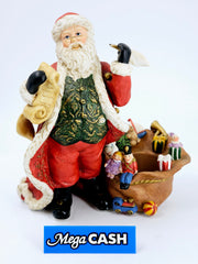 Christmas XMAS Santa Claus Tealight Candle Holder + Empty Naughty/Nice List + Box (No Lid)