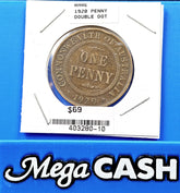 RARE Australia 1920 Double Dot One Penny