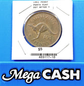 Australia 1951 Penny *Dot After Y*