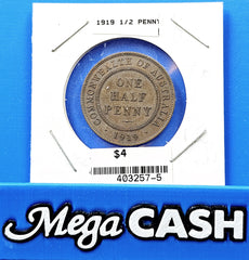 Australia 1919 One Half 1 1/2 Penny