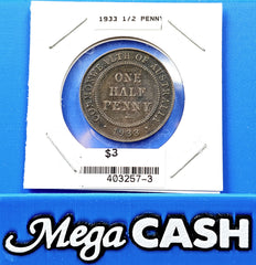 Australia 1933 One Half 1 1/2 Penny