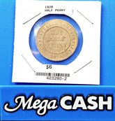 Australia 1920 Half 1/2 Penny